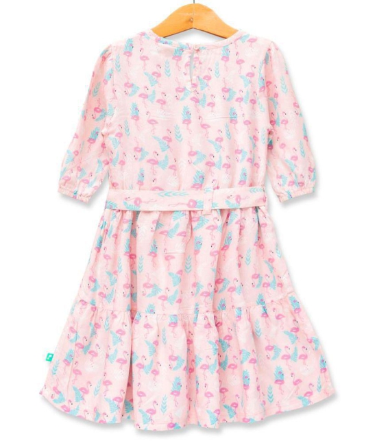 Juscubs - Pink Cotton Girls Fit And Flare Dress ( Pack of 1 ) - None