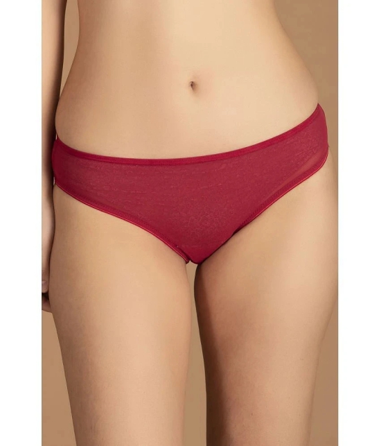 Clovia Pack of 1 Lace Solid Womens Bikini ( Maroon ) - None