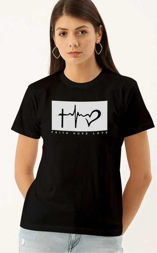 Womens FAITH HOPE LOVE Premium T-Shirt-Black / M