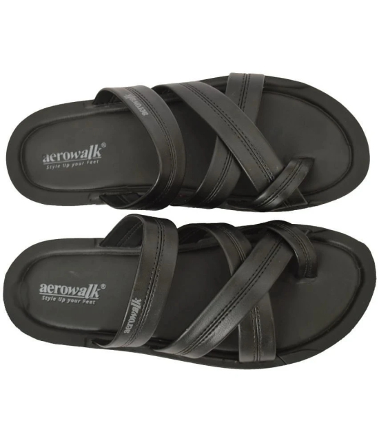 Aerowalk - Black Mens Thong Flip Flop - None