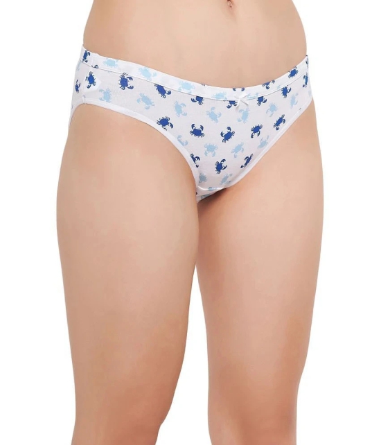 Clovia White Cotton Printed Womens Bikini ( Pack of 1 ) - None