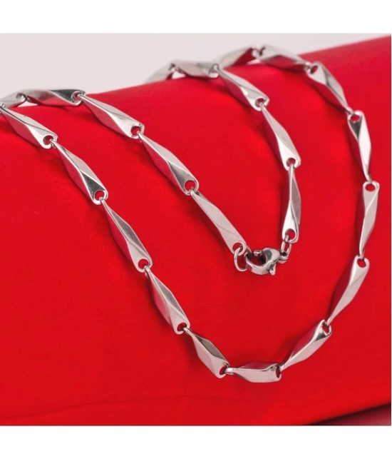 FASHION FRILL - Silver Plated Stainless Steel Chain ( Pack of 2 ) - None