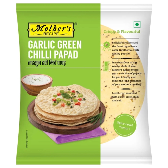 Mother Receipe MotherS Receipe Garlic Green Chilli Papad, 200 Gm