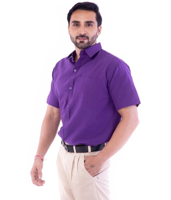 DESHBANDHU DBK Cotton Blend Regular Fit Half Sleeves Mens Formal Shirt - Purple ( Pack of 1 ) - None