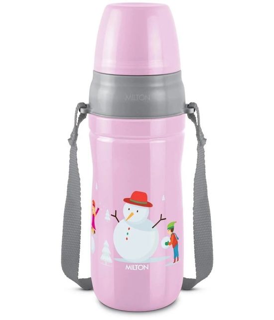 Milton Kool Cheer 600 Insulated Water Bottle, 1 Piece, 520 ml, Light Pink | School Bottle | Picnic Bottle | Sipper Bottle | Leak Proof | BPA Free | Food Grade | Easy to Carry - Pink