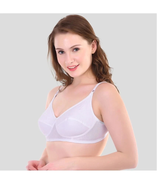 TCG - White Cotton Blend Non Padded Womens Everyday Bra ( Pack of 6 ) - None