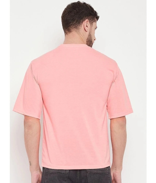 AUSTIZ - Melange Pink Cotton Blend Regular Fit Mens T-Shirt ( Pack of 1 ) - None