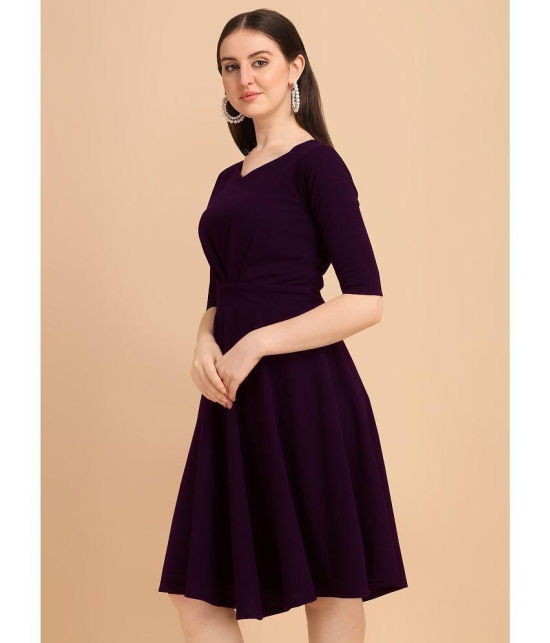 Sheetal associates - Purple Cotton Blend Women's Fit & Flare Dress ( Pack of 1 ) - None