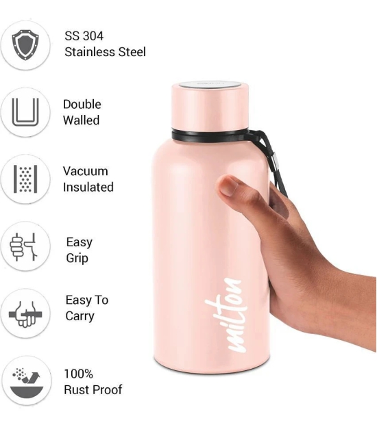 Milton Aura 500 Thermosteel Bottle, 520 ml, Beige | 24 Hours Hot and Cold | Easy to Carry | Rust Proof | Leak Proof | Tea | Coffee | Office| Gym | Home | Kitchen | Hiking | Trekking | Travel