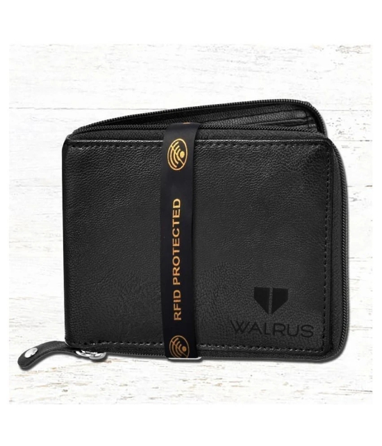 Walrus Faux Leather Black Casual Regular Wallet - Black