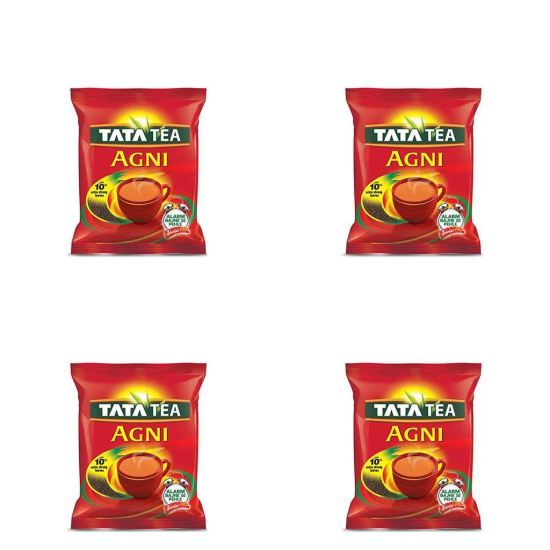 Tata Tea Agni | Strong Chai | Leaf Tea | 250 gm each | Pack of 4 | 1 Kg + Green Elaichi 25 gm