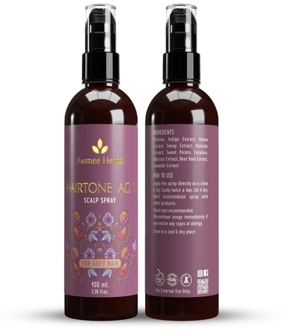 Avimee Herbal Hairtone AG1 Scalp Spray | With Indigo, Hibiscus Extracts | Nutrition For Hair | 100ml