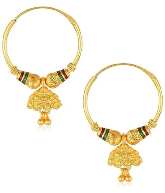 VIVASTRI Golden Bali Earrings ( Pack of 1 ) - Golden