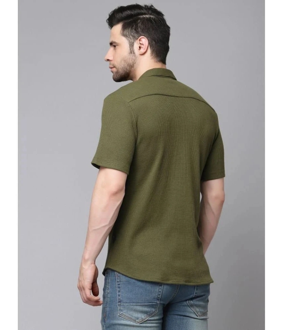 Rigo Cotton Blend Slim Fit Solids Half Sleeves Mens Casual Shirt - Green ( Pack of 1 ) - None