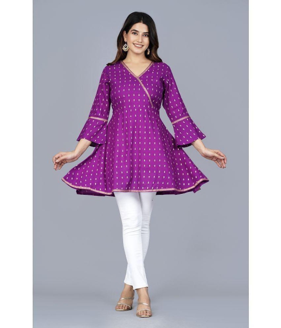 Smien - Purple Rayon Women's Tunic ( Pack of 1 ) - None