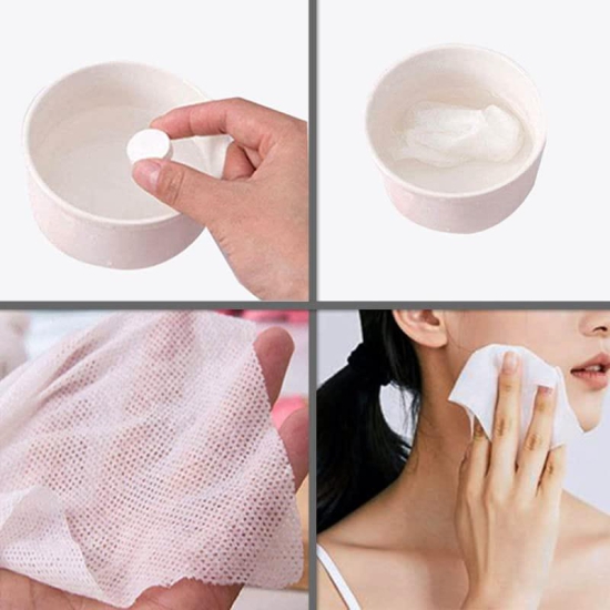 Magic Tablet Coin Tissue Disposable Cotton Coin Towels Tissue That Expand With Water Biodegradable Wipes (Set of 50) (50 PCS)