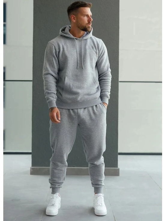 Forbro Grey Cotton Blend Regular Fit Mens Tracksuit ( Pack of 1 ) - None