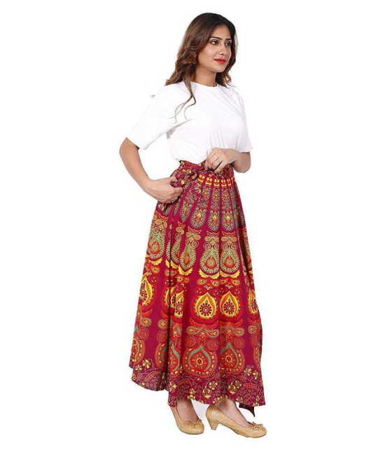 Rangun Cotton A-Line Skirt - Maroon - 29-32