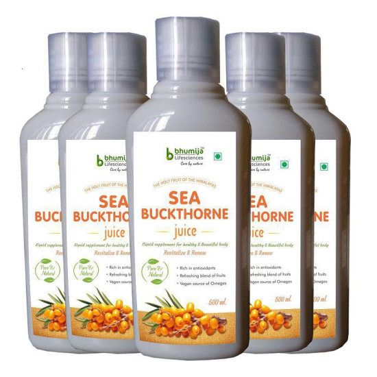 Bhumija Lifesciences  Sea Buckthorne Juice  Energy Drink 2500 ml Pack of 5