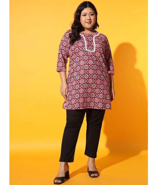 AUSTIVO Cotton Printed Straight Womens Kurti - Multicoloured ( Pack of 1 ) - None