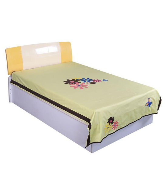 Hugs'n'Rugs Cotton Single Bedsheet ( 203 cm x 150 cm ) - Yellow