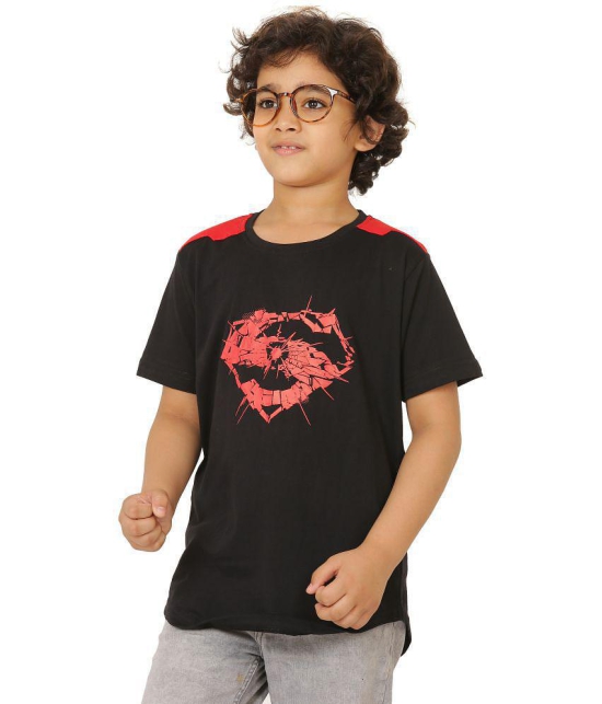 SmartRAHO - Black Cotton Boy's T-Shirt ( Pack of 1 ) - None