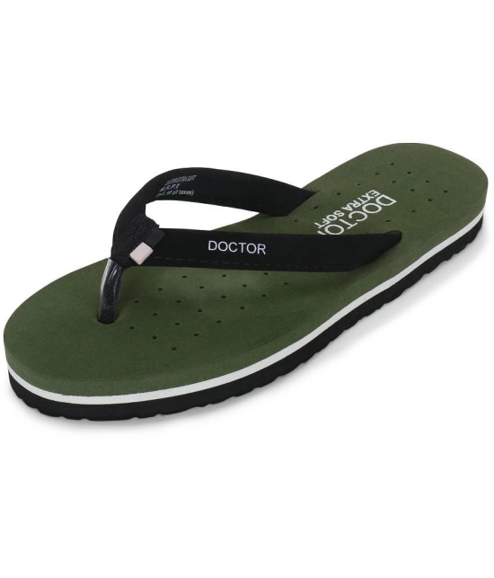 DOCTOR EXTRA SOFT - Olive Womens Thong Flip Flop - None