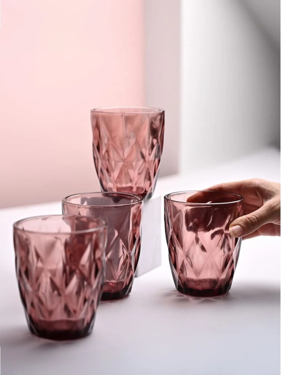 Wine-Colored Glass Tumbler Set of 6