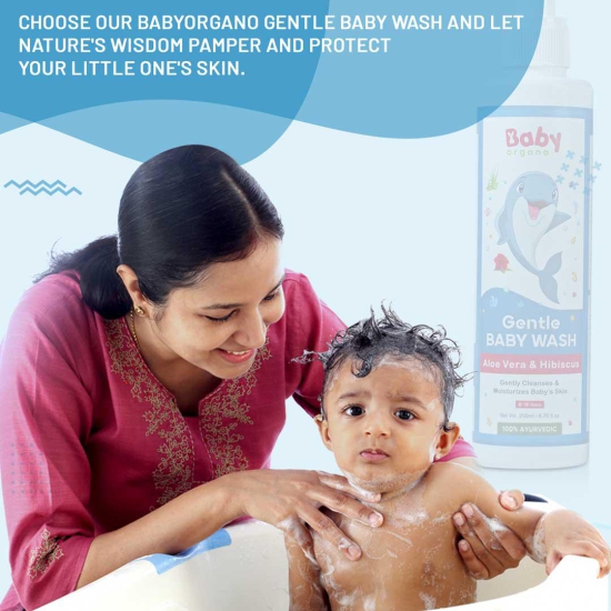 BabyOrgano Gentle Baby Body Wash | Cleanses and Moisturizes Skin | Restores The Normal pH Balance |  100% Ayurvedic