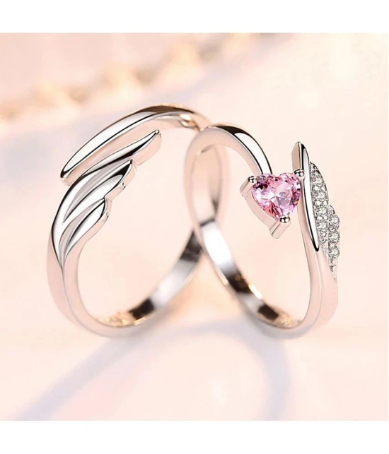 FASHION FRILL - Silver Couple Ring ( Pack of 2 ) - None