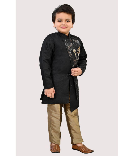 Arshia Fashions - Black Polyester Boys Indo Western Sherwani & Churidar Set ( Pack of 1 ) - None