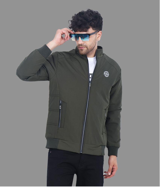 Dollar - Olive PU Leather Regular Fit Mens Windcheater Jacket ( Pack of 1 ) - None