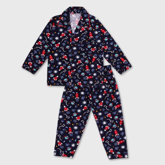 I Need Space Two Piece Pyjama Set-Navy Blue / 6-7 years