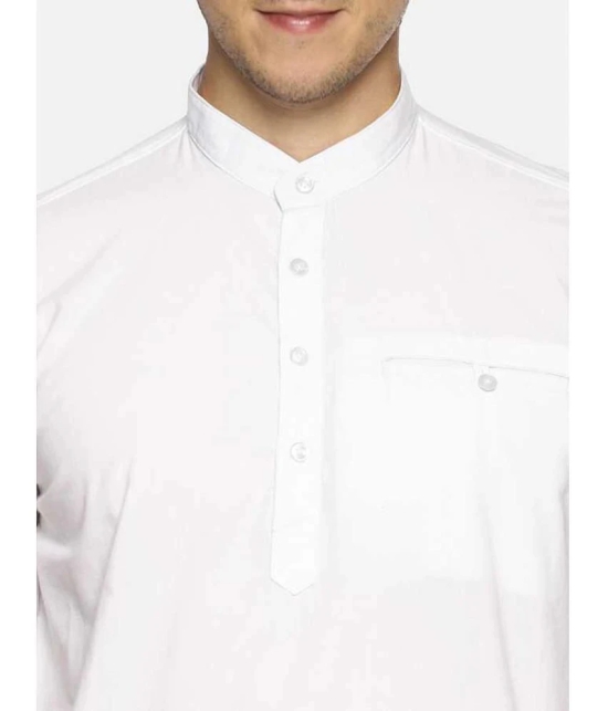 Springberry - Shirt Style 100 percent Cotton White Mens Kurta ( Pack of 1 ) - None