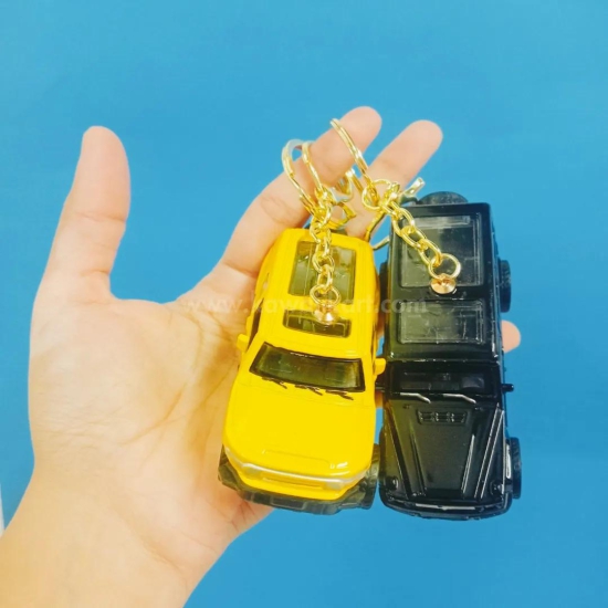 SUV Pull-Back Toy Keychain - Black - Single Piece