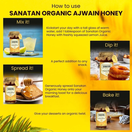 Sanatan Organic Monoflora Ajwain Honey- 275 gms