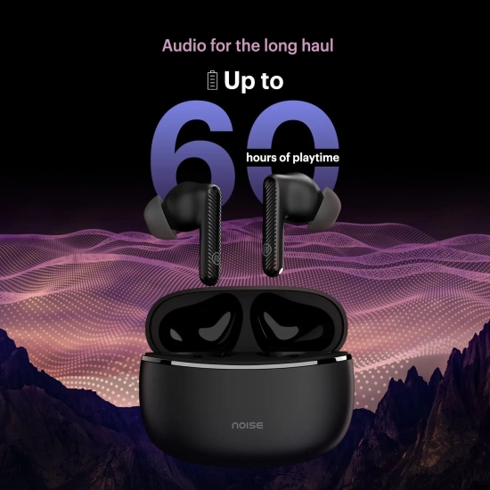 Noise Aura Buds in-Ear Truly Wireless Earbuds with 60H of Playtime, Quad Mic with ENC, Dual Device Pairing, Instacharge (10 min = 150 min), 12mm Polymer Composite Driver, BT v5.3 Aura Black