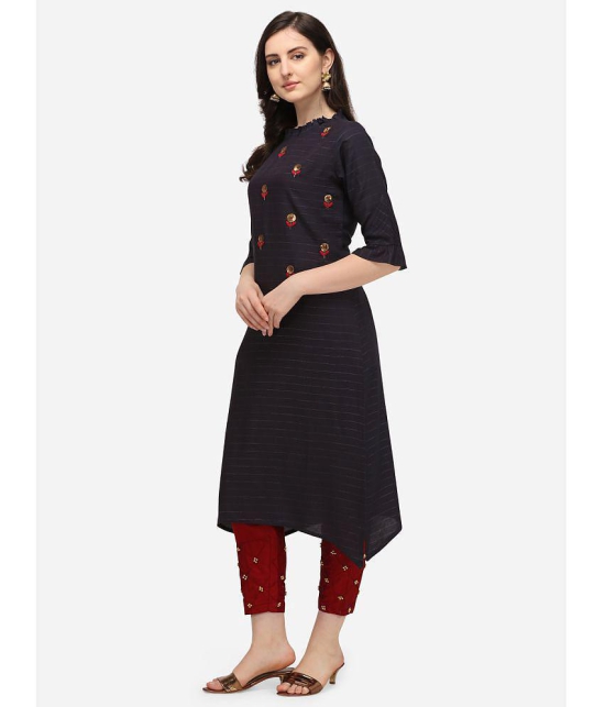 Berrylicious Navy Rayon Straight Kurti - Single - L