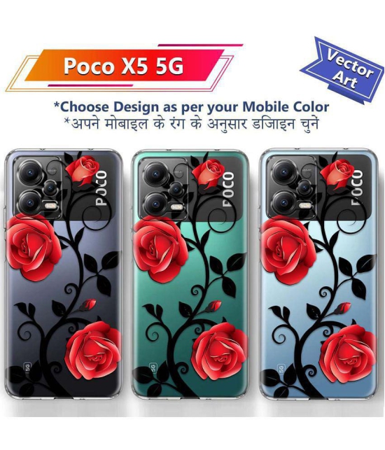 Fashionury Multicolor Printed Back Cover Silicon Compatible For poco x5 5g ( Pack of 1 )