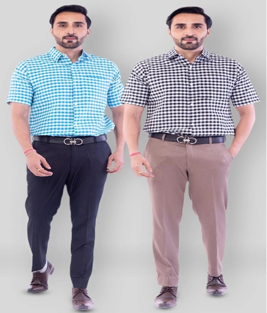 DESHBANDHU DBK - Multicolor Cotton Regular Fit Mens Casual Shirt ( Pack of 2 ) - None