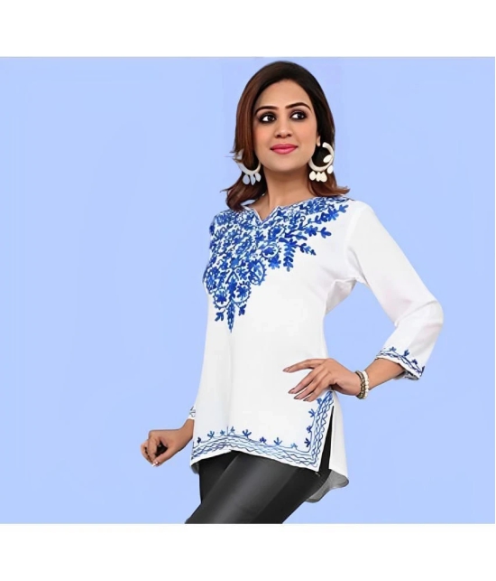 AKTIF Cotton Embroidered Straight Womens Kurti - White ( Pack of 1 ) - None