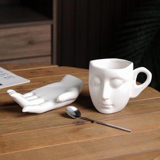 Serene Ceramic Coffee Cup-White / 260ML