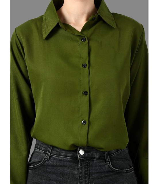 DKGF Fashion - Green Crepe Womens Shirt Style Top ( Pack of 1 ) - None