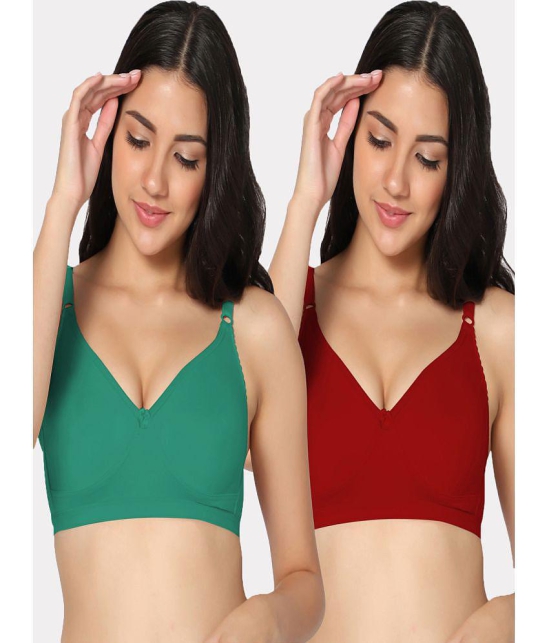 IN CARE LINGERIE - Multicolor Cotton Non Padded Women's T-Shirt Bra ( Pack of 2 ) - None