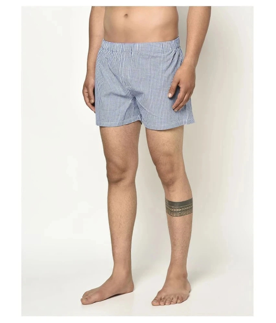 Glito - Blue Cotton Blend Mens Boxer ( Pack of 1 ) - L