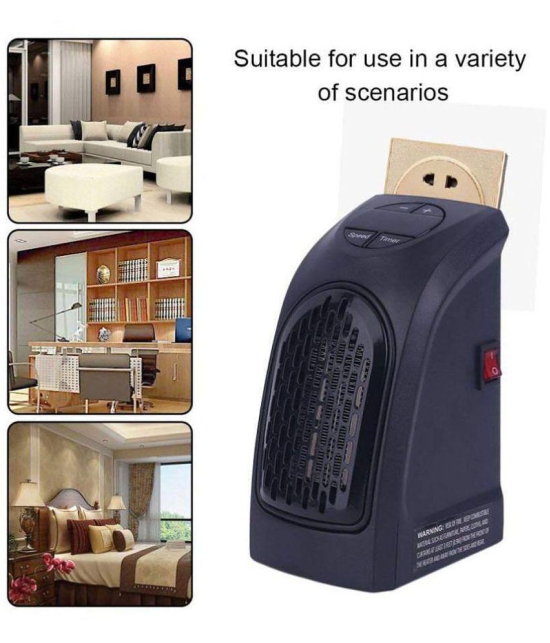 Gatih® Room Heater Warmer Wall-Outlet 400 Watts Electric Handy Room Heater (Room Heaters Home for Bedroom, Reading Books, Work, bathrooms, Rooms, Offices, Home Offices - Black