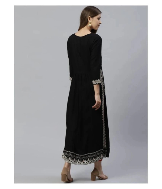 Divena - Black Rayon Womens Straight Kurti - M