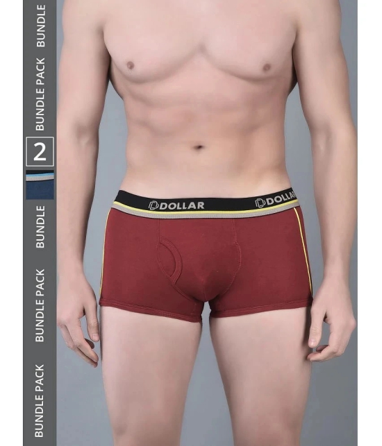 Pack of 2 Dollar Bigboss Assorted Solid Cotton Blend Men Trunk - None