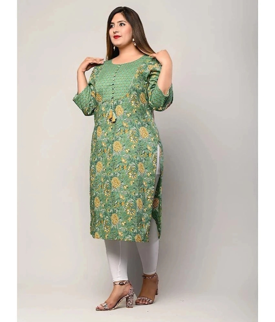 Swasti - Green Cotton Womens Straight Kurti ( Pack of 1 ) - None