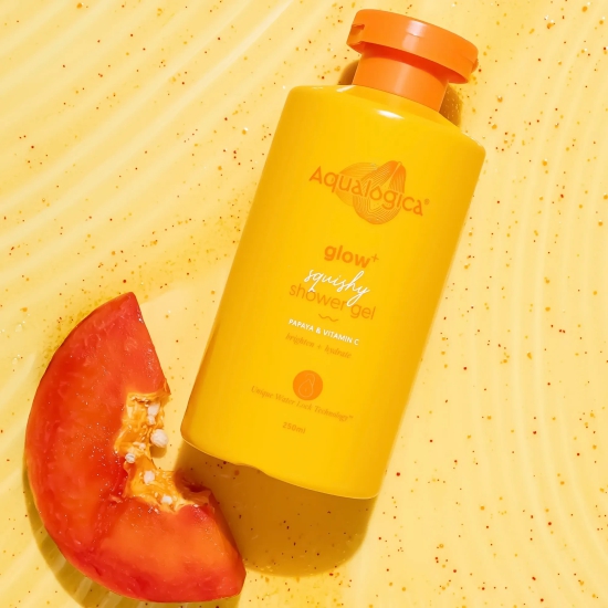 Glow+ Squishy Shower Gel with Papaya & Vitamin C for Glowing Skin - 250ml